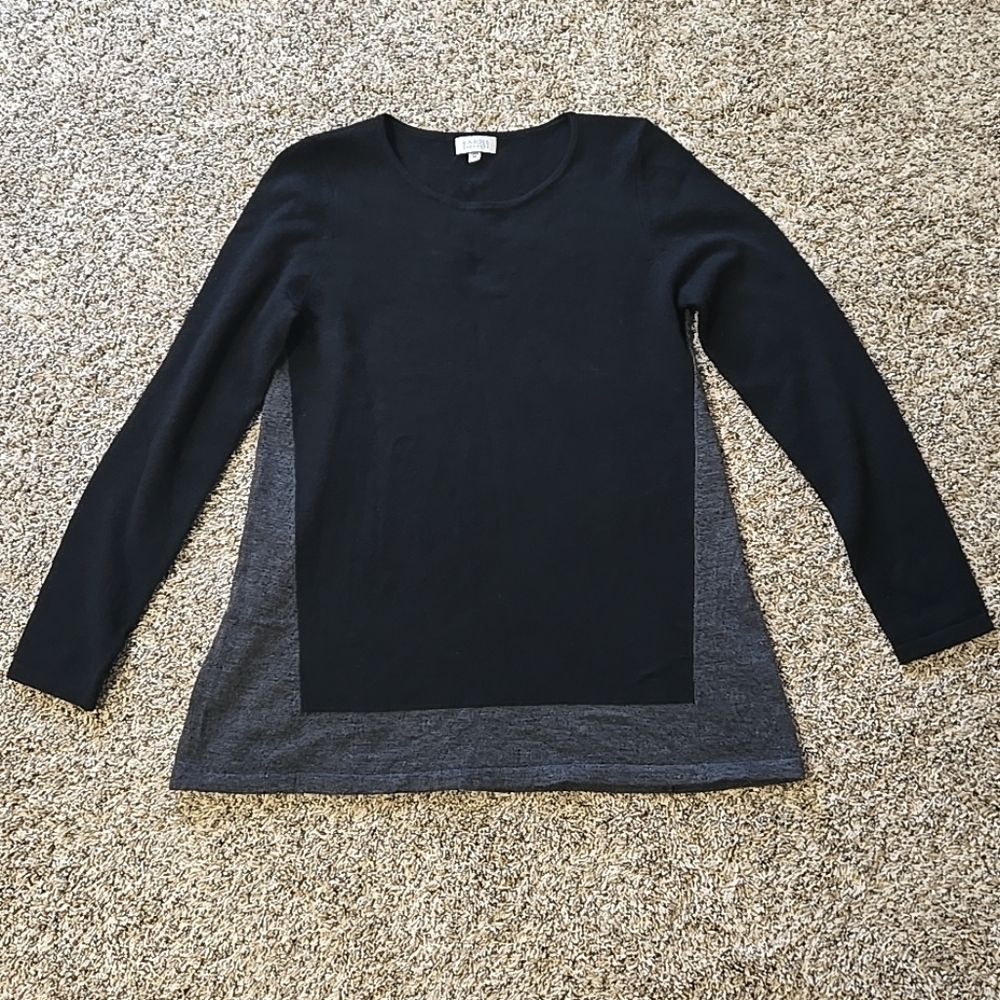 100% Cashmere Black And Gray Ladies Sweater Size Medium